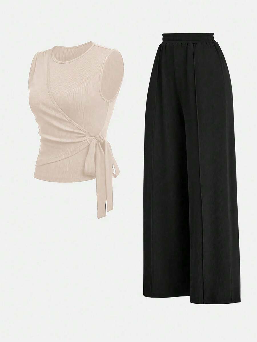 Casual Outfit – Button-Down Tank Top and Pants