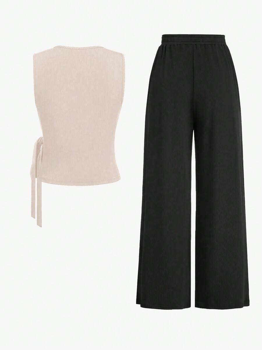 Casual Outfit – Button-Down Tank Top and Pants