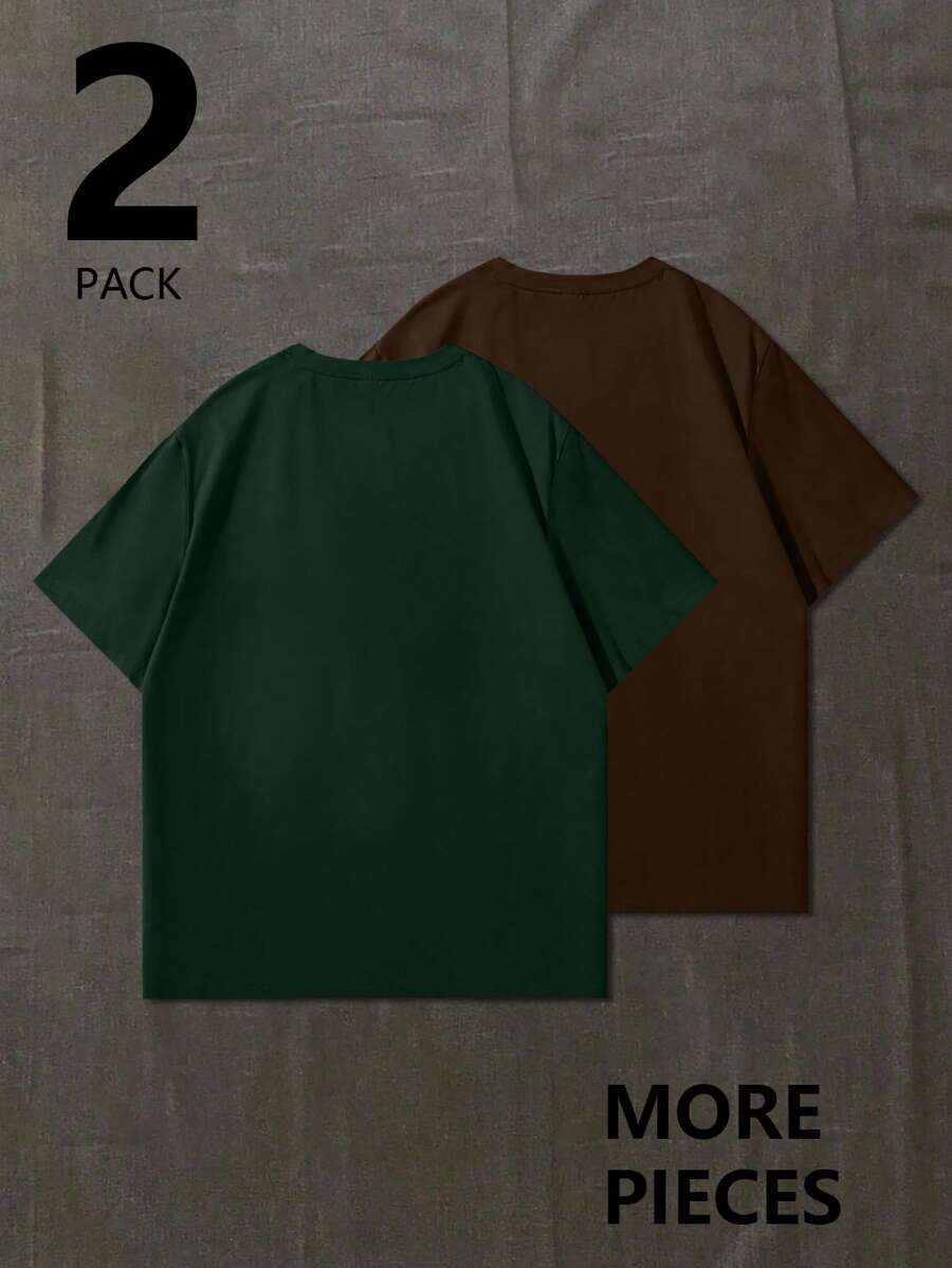 Men's Plain T-shirt with Round Neck and Short Sleeves