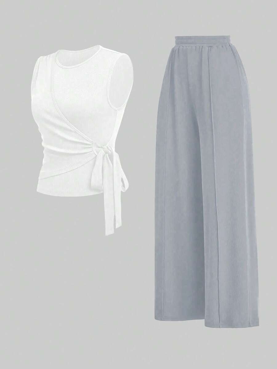 Casual Outfit – Button-Down Tank Top and Pants