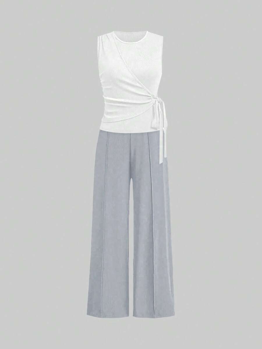 Casual Outfit – Button-Down Tank Top and Pants