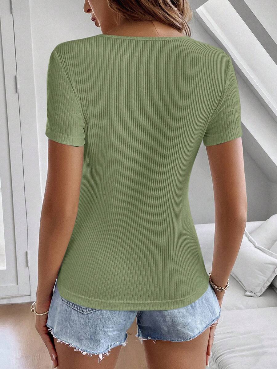 Clasi Ladies round hals eenvoudig mode korte mouw T-shirt, geschikt voor de zomer