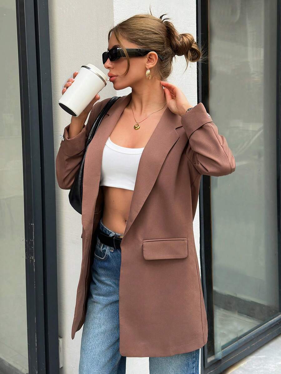 Elegant Women's Jacket with Slim Lapels