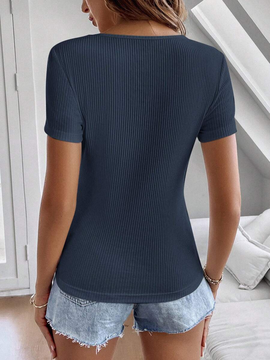 Clasi Ladies round hals eenvoudig mode korte mouw T-shirt, geschikt voor de zomer