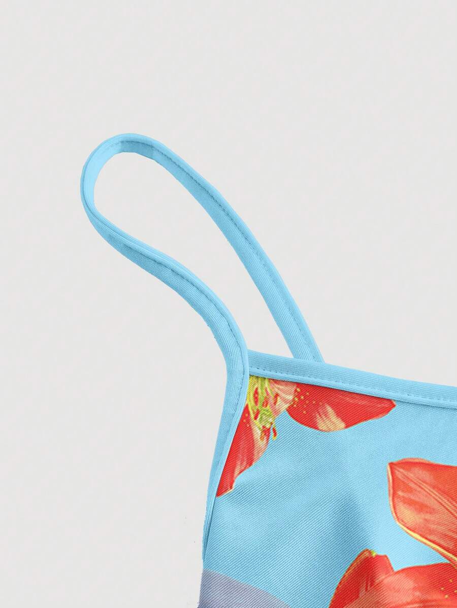 Elegant Solid Color Flared Cami Dress