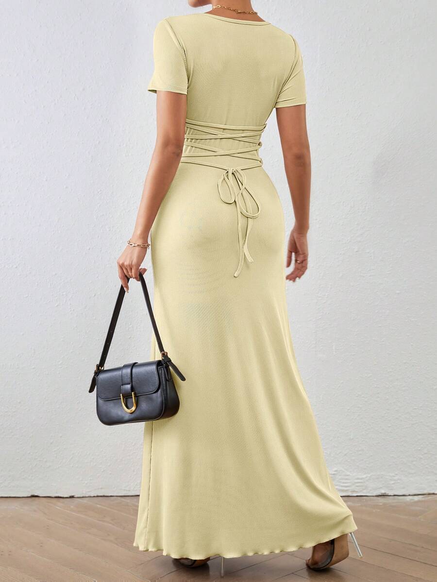 Clasi Relaxiva Elegant Square Neck Dress