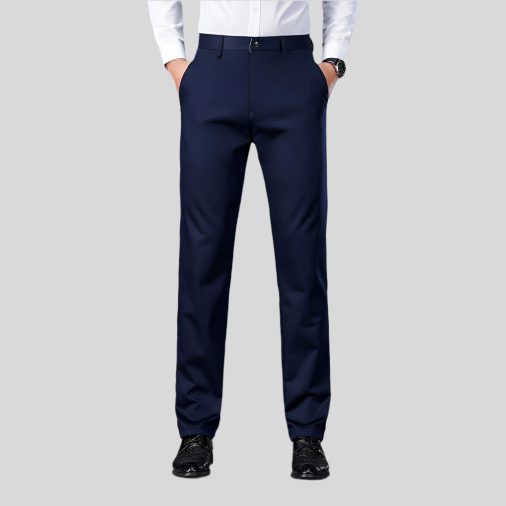 Men's Straight Black Trousers – Casual Elegance for Everyday Wear