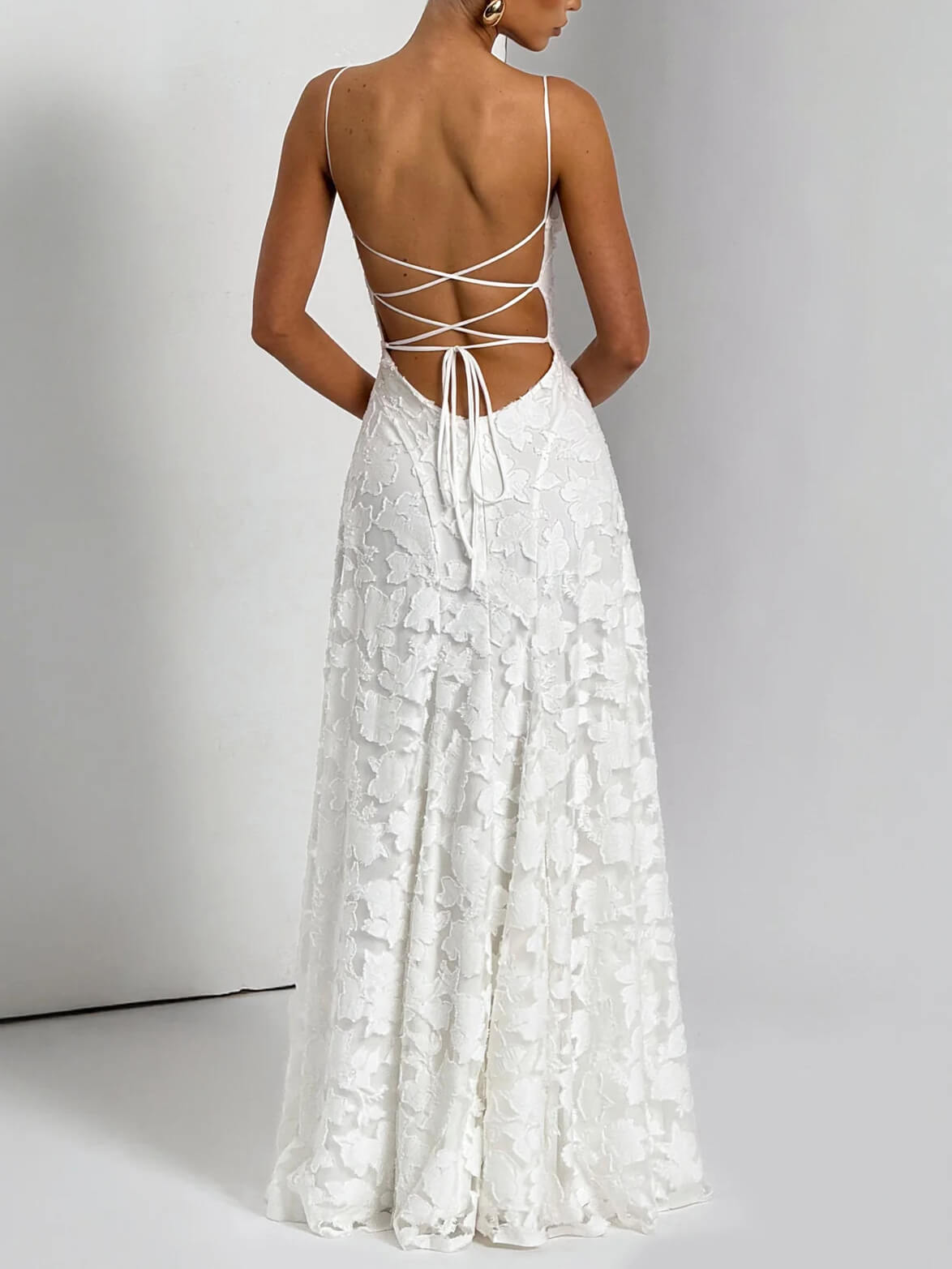 Elegant Long Dress with Subtle Patterns