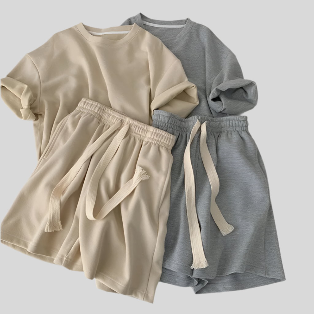 Women's Summer Set – Round Neck T-shirt & Shorts