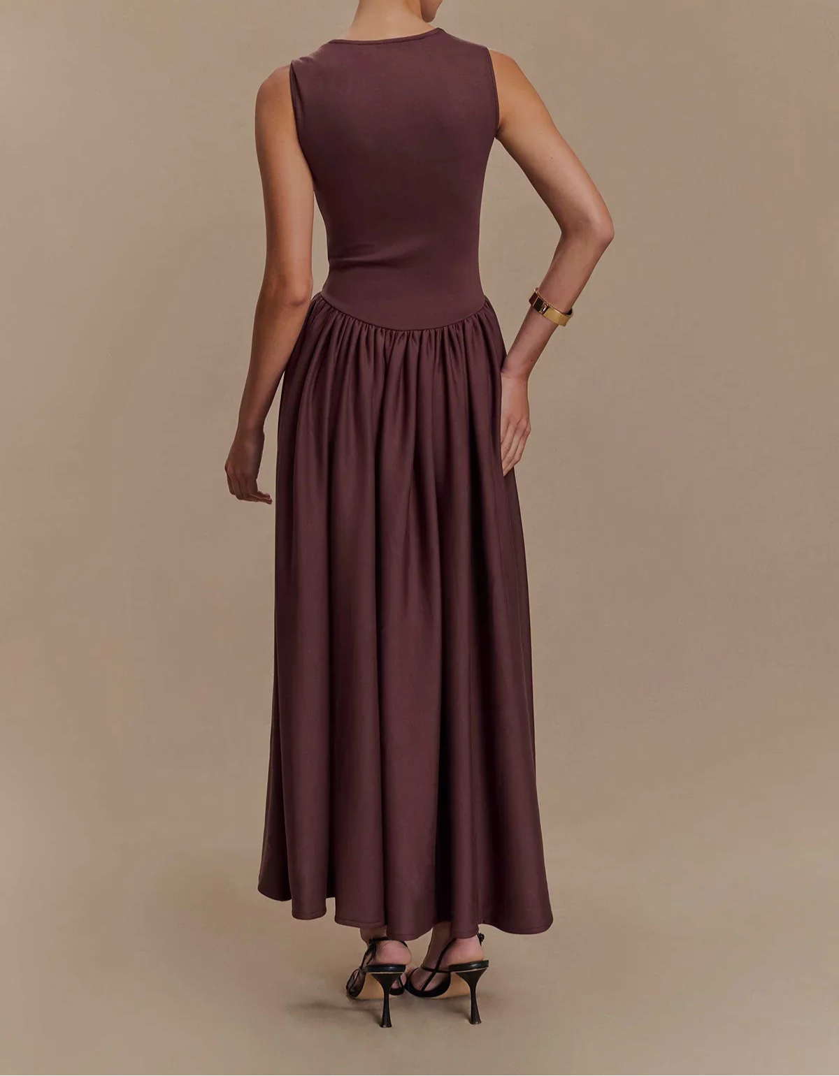 Midi Dress – Elegant Cocoa Brown