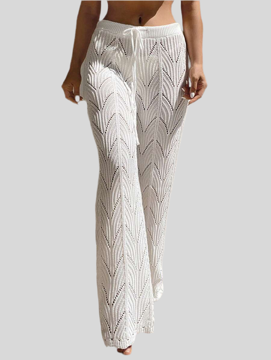 Swim Zomerse Pointelle gebreide cover-up breek met trekkoord