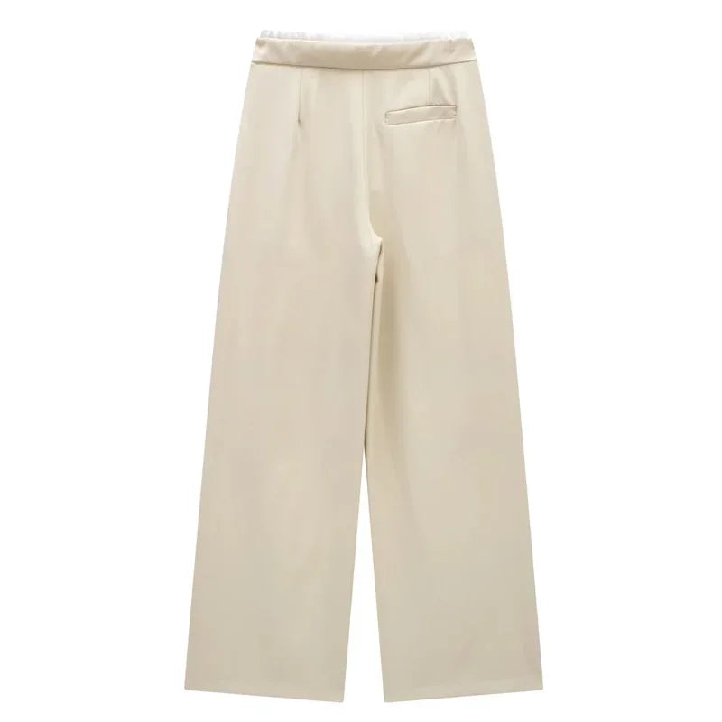 Vintage Women's Trousers – Metal Buttons & High Waist