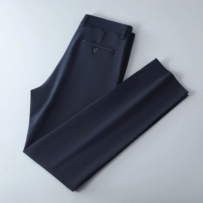 Men's Straight Black Trousers – Casual Elegance for Everyday Wear