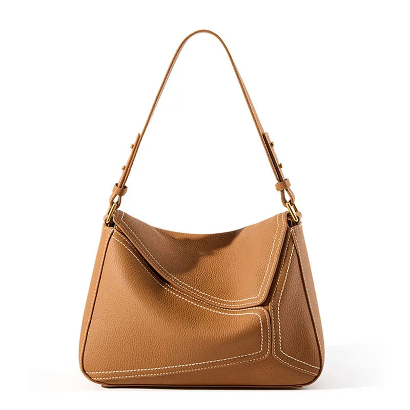 Modieuze damestas Echt leer Geometrie Ontwerp Luxe schoudertassen Koeienhuid Dames Flap Crossbody Tas Vrouwelijke handtassen