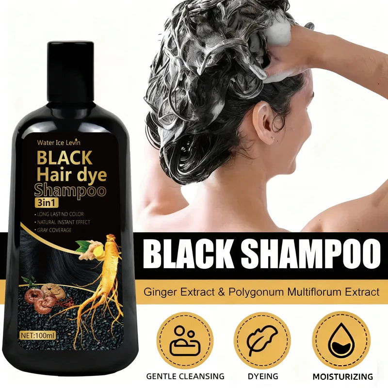 CiamoreParis™ — Shampooing Colorant Noir 3-en-1